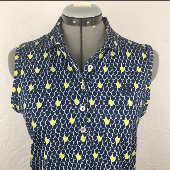 Peter Millar Navy/neon print UPF 50 wickin… - Picture 3 of 5